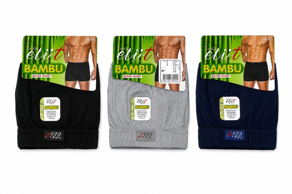 Elit Erkek Bambu Elastan Boxer 3 LÜ SET